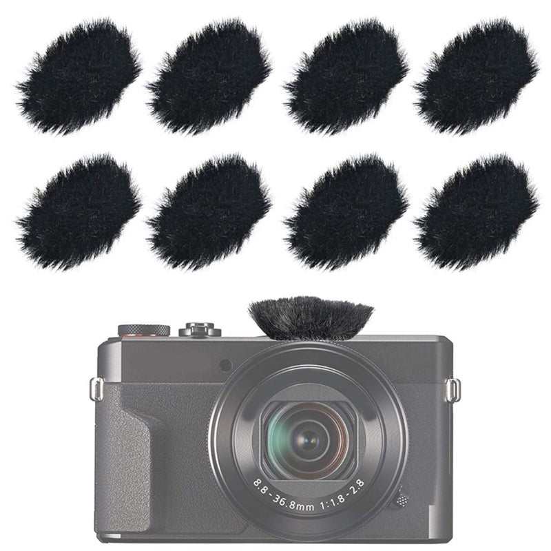 SUNMON Camera Mic Windscreen Dead Cat, Furry Camera Wind Muff Wind Cover for Canon G7X Mark II,Sony,Samsung,etc DSLR Mic Outdoor Windshield (8 Pack) - Image 1
