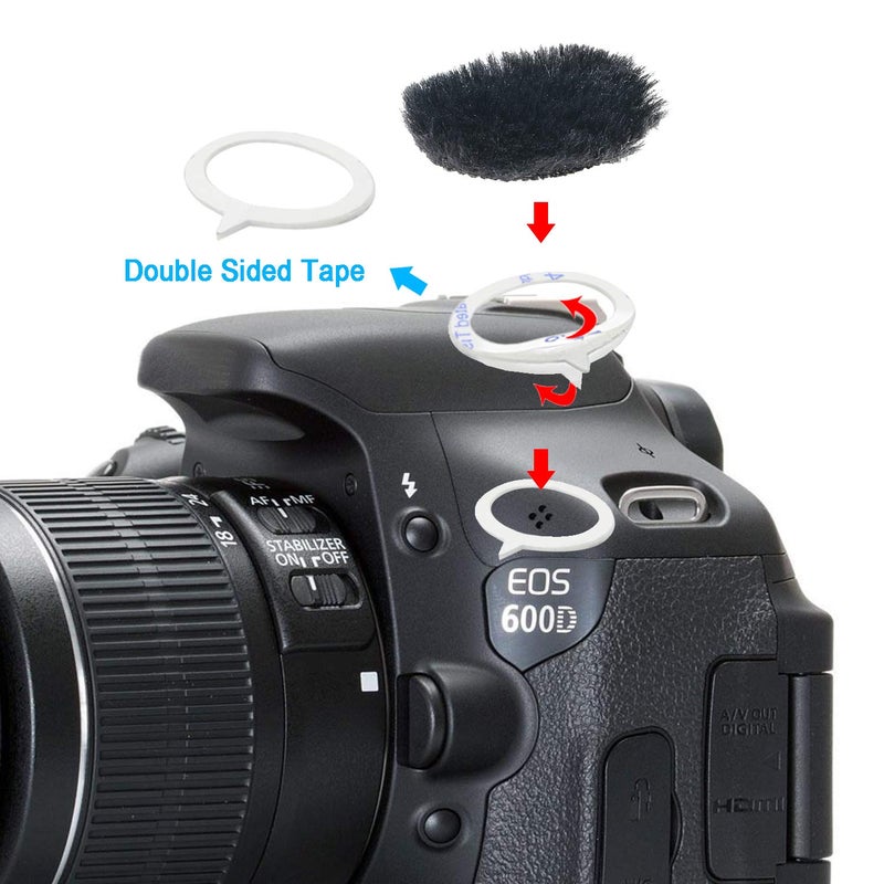SUNMON Camera Mic Windscreen Dead Cat, Furry Camera Wind Muff Wind Cover for Canon G7X Mark II,Sony,Samsung,etc DSLR Mic Outdoor Windshield (8 Pack) - Image 3