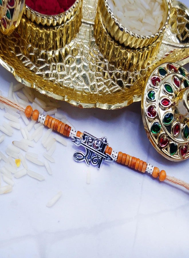 OAFISH Handicraft Storerom presents Traditional Designer Rakhi for Brother on Raksha Bandhan gifting, standard, no gemstone - Image 4