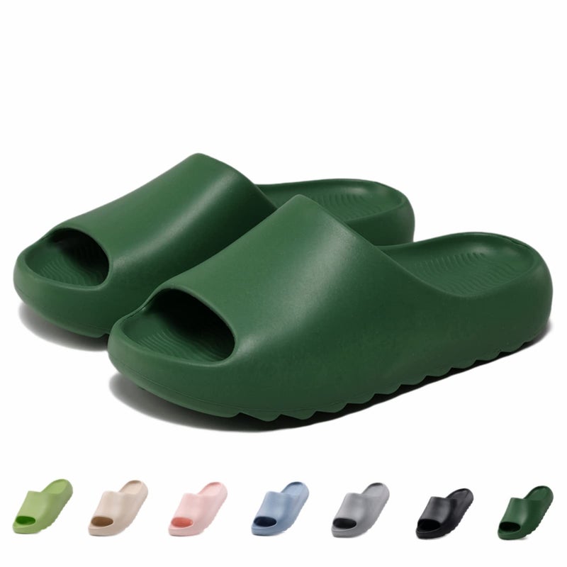 Cushioned Non-Slip Waterproof EVA Slides for Women Men and Kids, Soft Thick Sole Shower Sandals - Image 1