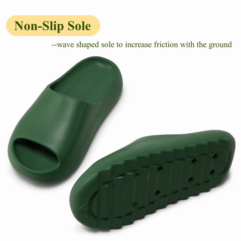 Cushioned Non-Slip Waterproof EVA Slides for Women Men and Kids, Soft Thick Sole Shower Sandals - Image 4