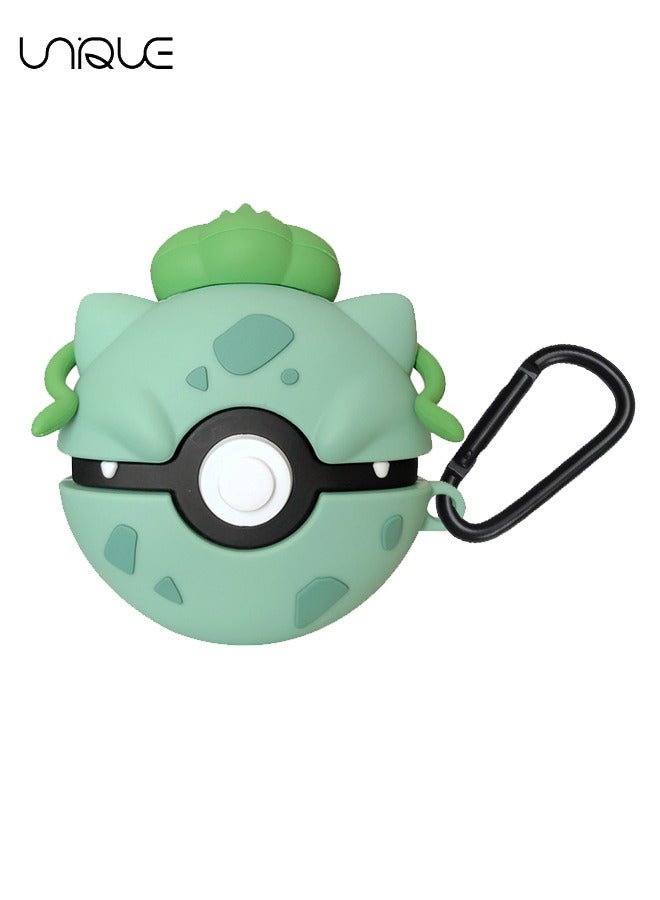 Unique For Bluetooth Headset Air Pods Pro 2 Generation Protective Case - Pokémon Protective Case - Magic Frog Seed Protective Case - PVC Drop Resistant Waterproof Case - Green - Image 1