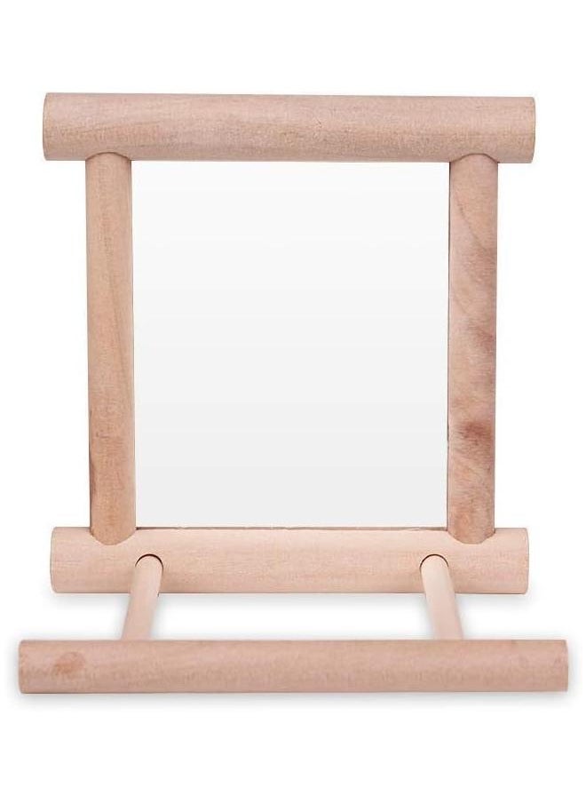 yongsheng Bird Toy for Parrot Parakeets Conures Cockatiels Cage Swing Wooden Fun Play Toy for BirdsWooden ladder (Mirror)  - Image 1