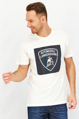 Men Crew Neck Short Sleeve Brand Logo T-Shirt, White - pzsku/Z15BCD01236AEDF517BF4Z/45/1747056277/3747f0eb-82da-4286-8083-e9dc1651bf88