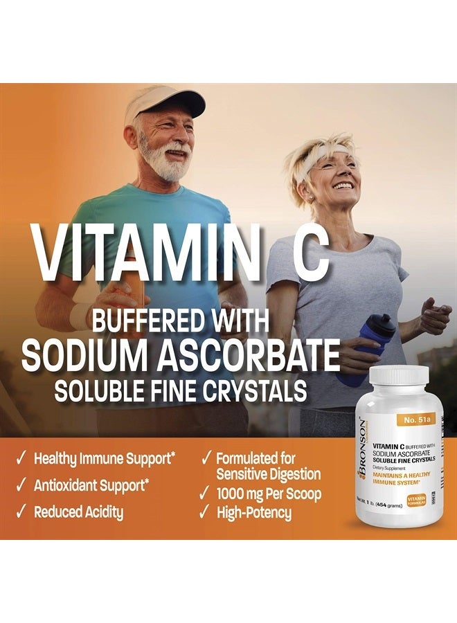 Bronson Buffered Vitamin C Powder Ascorbic Acid Buffered with Sodium Ascorbate Soluble Fine Crystals – Promotes Healthy Immune System and Cell Protection – Powerful Antioxidant - 1 Pound (16 Ounces) - Image 2