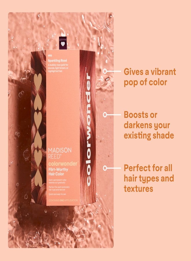 Madison Reed colorwonder Demi-Permanent Hair Color, Effortless At-Home Hair Dye, Ammonia-Free, Cruelty-Free, Sparkling Rosé (8RG Rose Gold), Pack of 1 - Image 4
