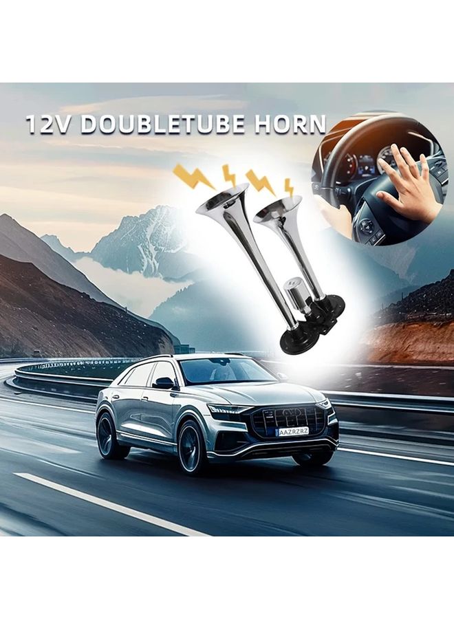2nd Gen Double Speaker Horn 12V 24V Silver For Cars Trucks Boats - Image 4