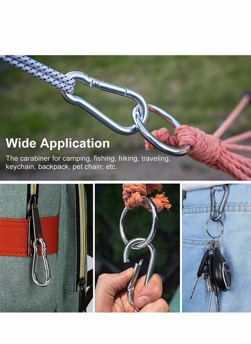 Excefore 6Pcs Spring Snap Hooks Carabiner, 304 Premium Stainless Steel Heavy Duty Carabiner Clips Assorted Sizes (2, 2.36, 3.15 inch) for Camping, Fishing, Hiking, Traveling, Backpack, Keychain  - Image 2