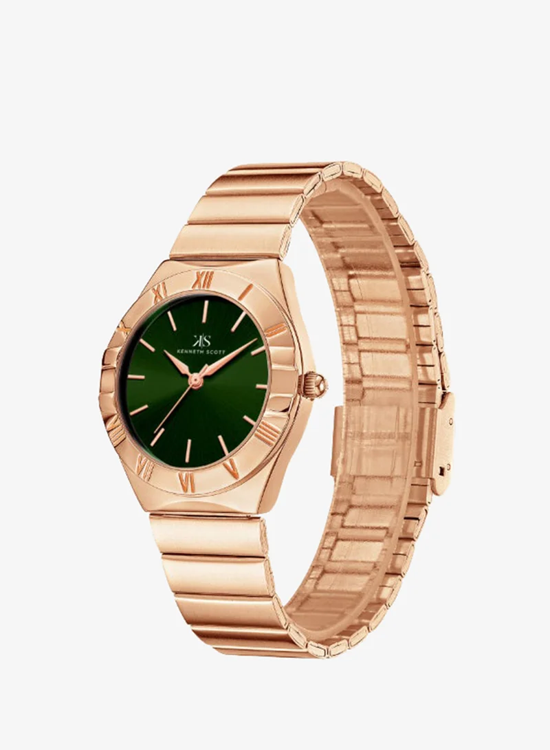 KENNETH SCOTT Women's Stainless Steel Analog Watch K24506-RBKH - 32 mm
