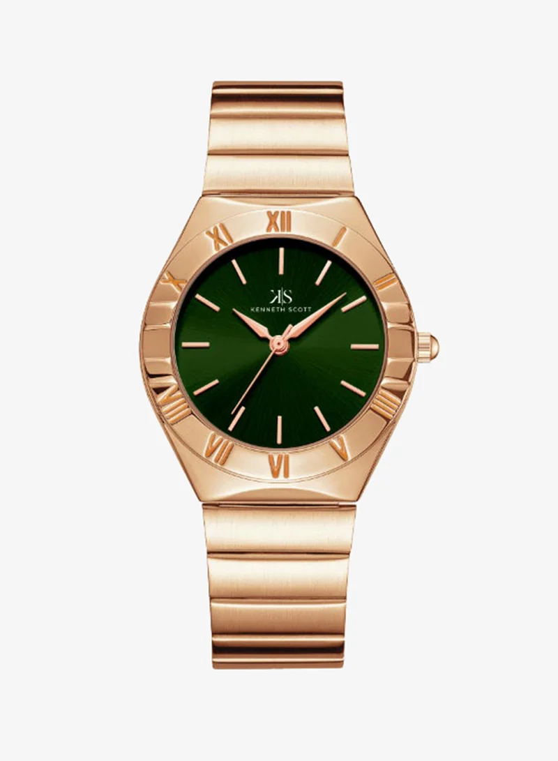 KENNETH SCOTT Women's Stainless Steel Analog Watch K24506-RBKH - 32 mm