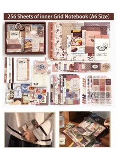 Ssovi 155-pieces gift box A6 notebook Poster cover Notepad Background paper Daily sticker PET sticker Paper photo frame Card Retro gift  - Image 2