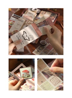 Ssovi 155-pieces gift box A6 notebook Poster cover Notepad Background paper Daily sticker PET sticker Paper photo frame Card Retro gift  - Image 5