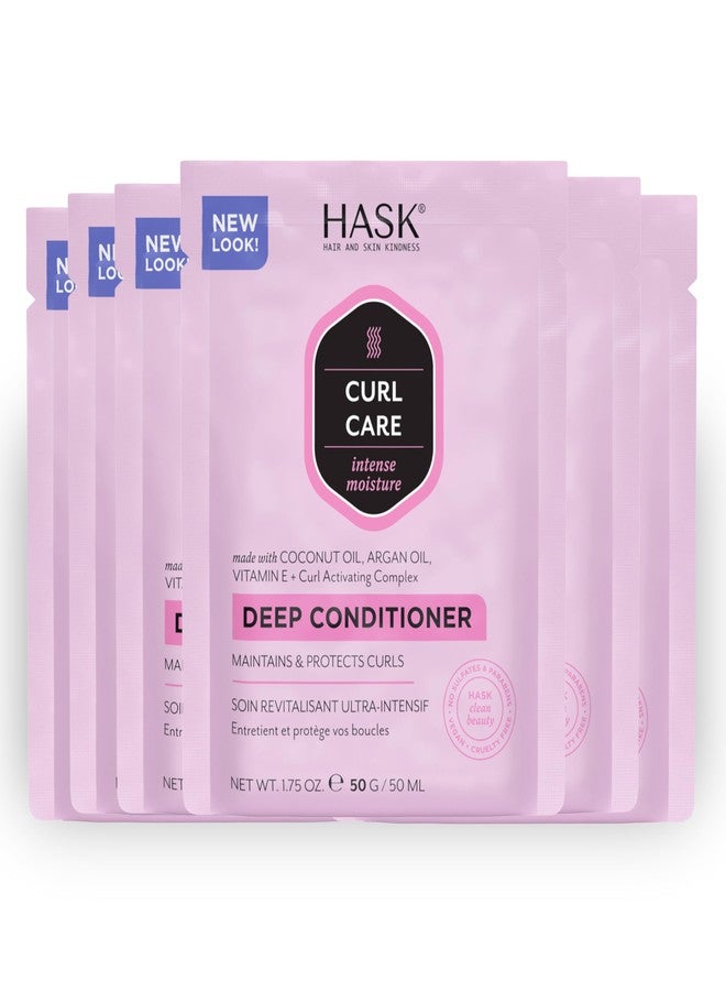 HASK علاجات بلسم عميق HASK CURL CARE للشعر المجعد - تركيبة نباتية، خالية من القسوة، آمنة للألوان، خالية من الغلوتين، خالية من الكبريتات، خالية من البارابين - عبوة من 6 - Image 1