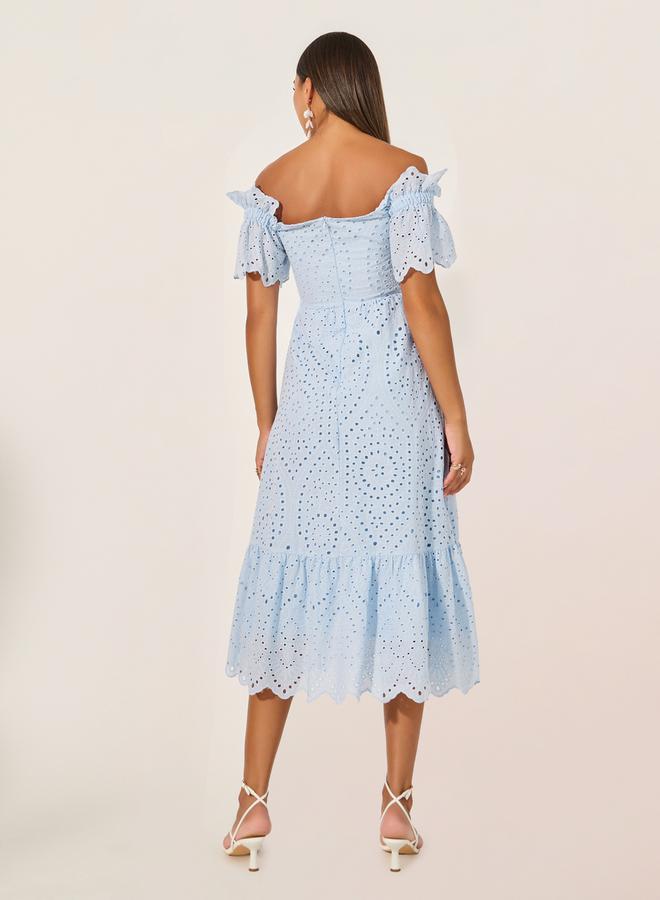 Styli Eyelet Off-Shoulder Dress - Image 5