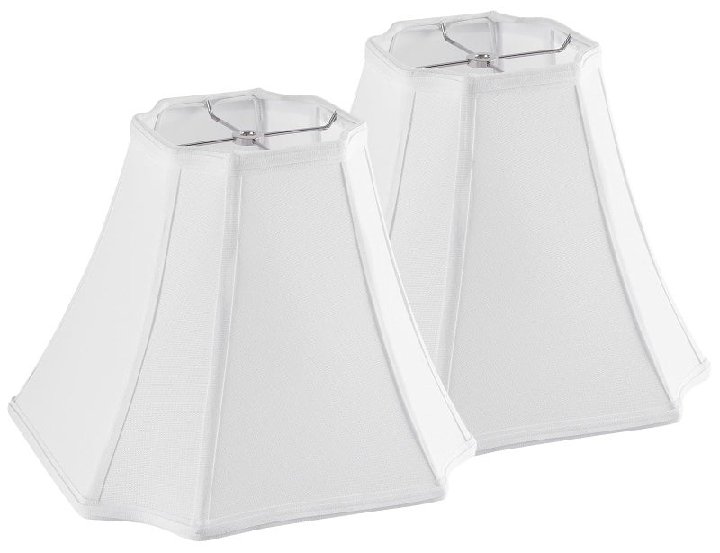 PIKOPIKO Pure White Linen Square Cut Corner Bell Lamp Shade Set of 2 Medium Lampshade 625625Top1313Bottom11HightSpider Rustic Lamp Shade for Table Floor Lamp Lampshade Replacement - Image 2