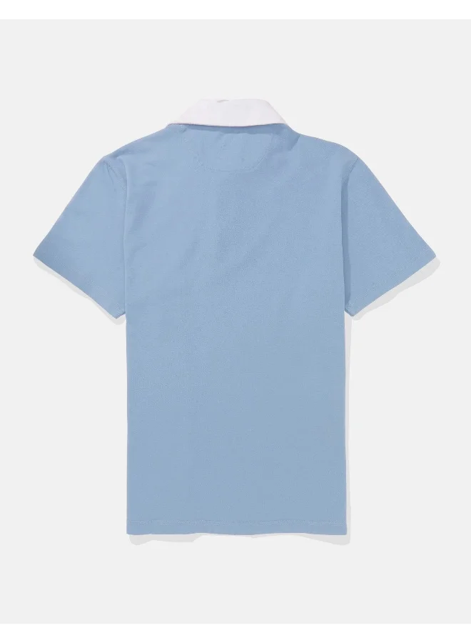 American Eagle AE Flex Pique Rugby Polo Shirt