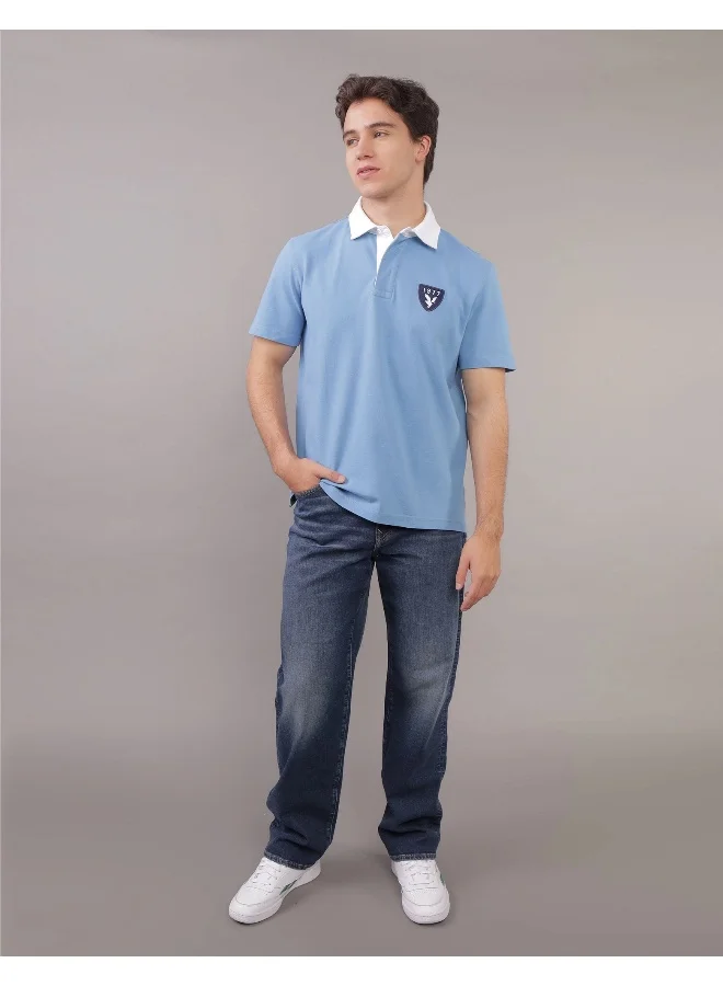 American Eagle AE Flex Pique Rugby Polo Shirt