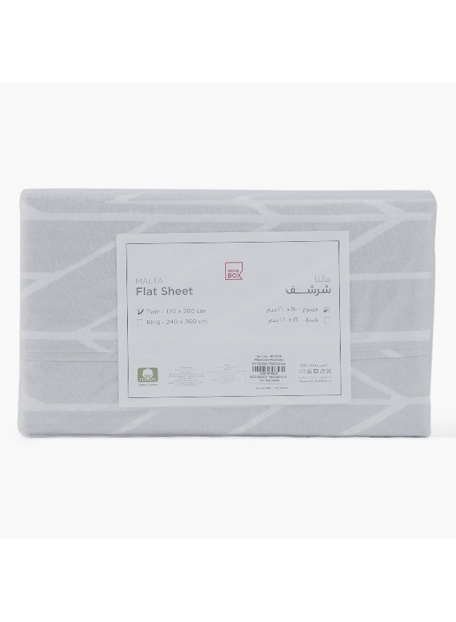 Home Box Malta Centrum Printed Cotton Twin Flat Sheet 260 x 170 cm - Image 5