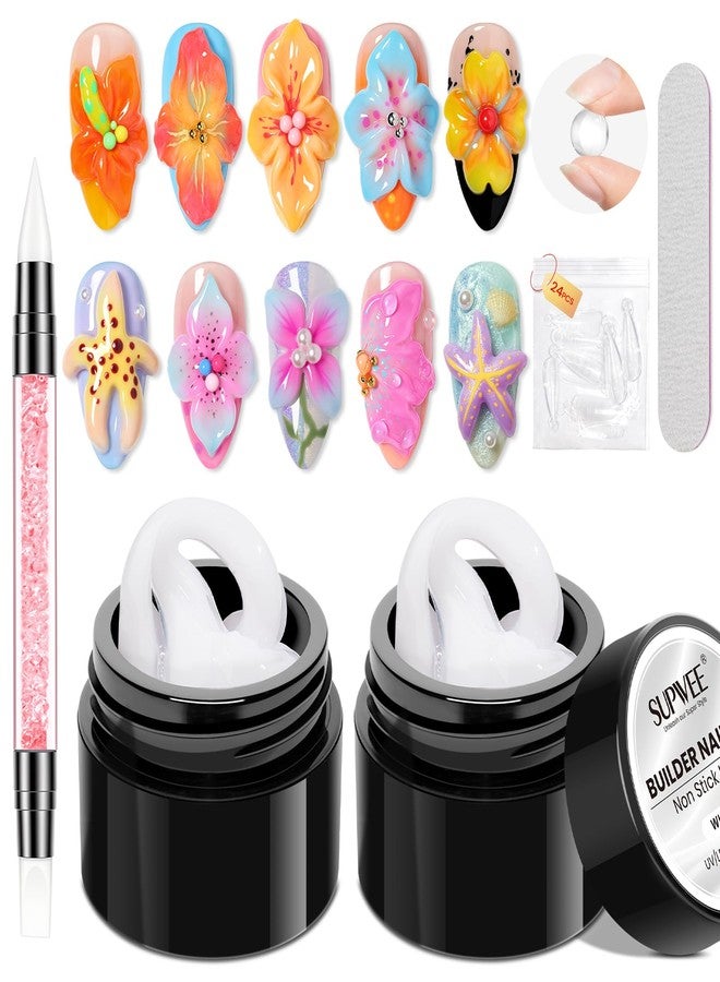 SUPWEE 3d Sculpting Gel for Nail Art, White Non Stick Hand Solid Builder Gels Hard Gel for Nails Molding Gels Home Manicure, Nail Salon, Nail Charms, Solid, Extension, Carving - Image 1
