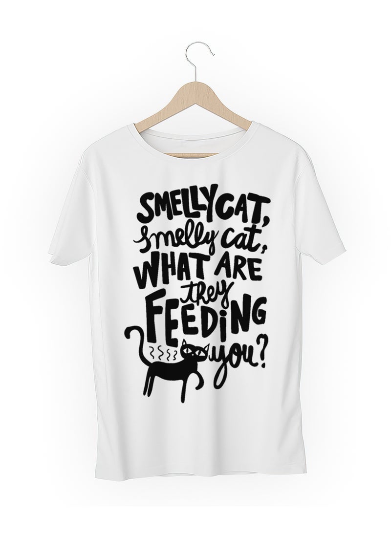 Fashion World Cotton T-shirt Printed with High-quality Friends Smiley Cat
