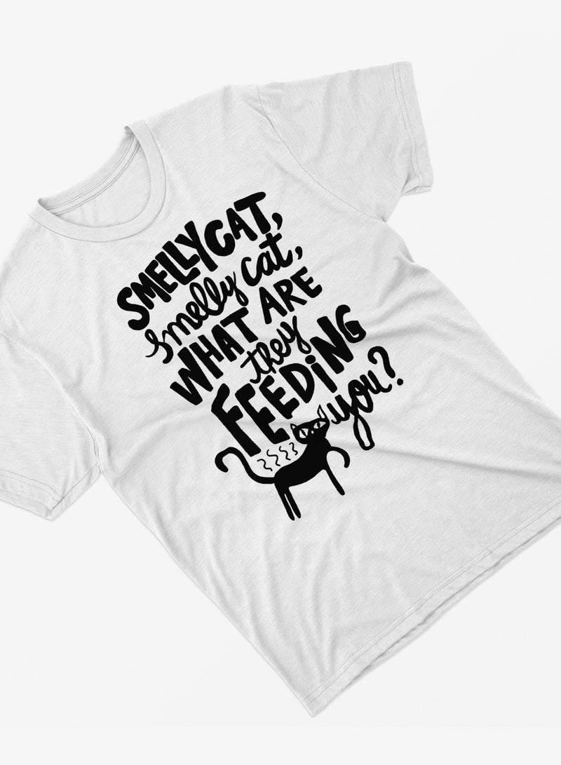 Fashion World Cotton T-shirt Printed with High-quality Friends Smiley Cat