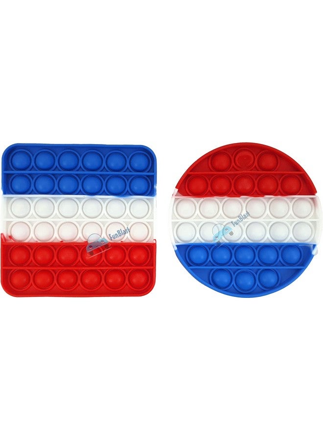 FunBlast Pop It - Popit Game, Poppet for Kids, Pop It Toy, Pop It Toys for Kids, Pop It Fidget Toy, Pop It Big, Square & Round Pop it Fidget Toy,Stress Relief Toys (Pack of 2 Pcs) - Image 1