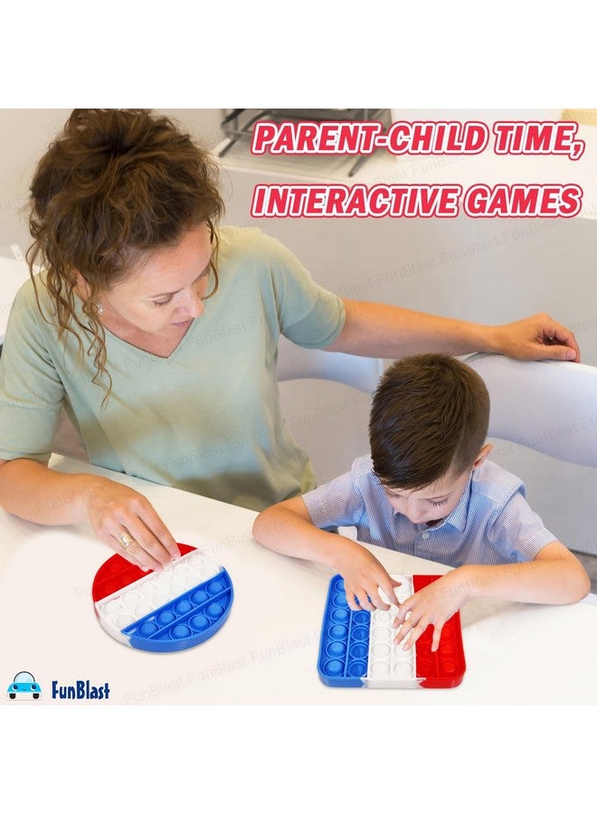 FunBlast Pop It - Popit Game, Poppet for Kids, Pop It Toy, Pop It Toys for Kids, Pop It Fidget Toy, Pop It Big, Square & Round Pop it Fidget Toy,Stress Relief Toys (Pack of 2 Pcs) - Image 4