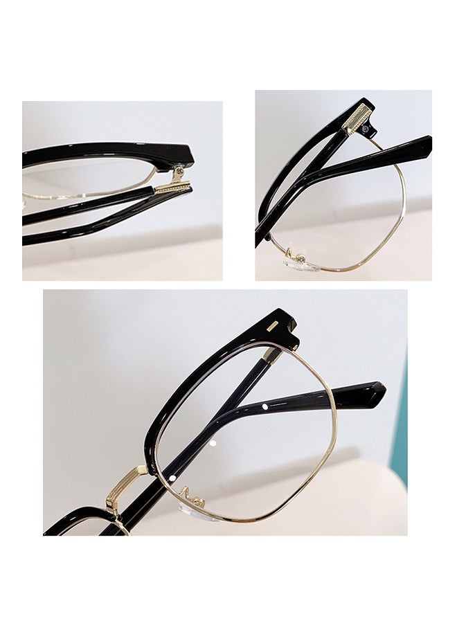 Generic Blue Light Blocking Glasses Blue Light Filter Computer Reading Gaming TV Phones Round Eyeglasses Fashion Anti Eyestrain Headache Eyewear for Men Women Black Gold  - Image 3