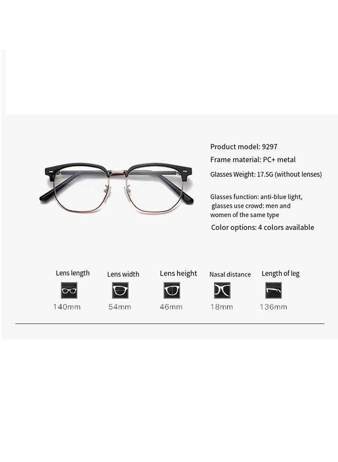 Generic Blue Light Blocking Glasses Blue Light Filter Computer Reading Gaming TV Phones Round Eyeglasses Fashion Anti Eyestrain Headache Eyewear for Men Women Black Gold  - Image 5