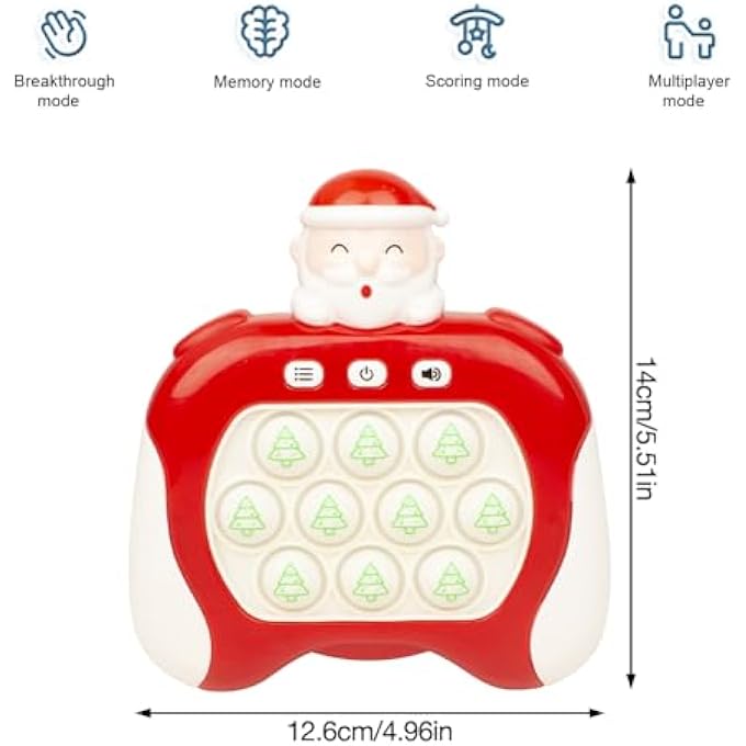 GENERIC POP IT ELECTRONIC GAME CHRISTMAS, QUICK PUSH POP IT FIDGET TOY, EDUCATIONAL GAME CONSOLE FOR KIDS, RED, CHRISTMAS GIFTS - Image 3