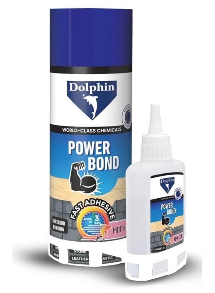 دولفين غراء فائق السرعة، رذاذ سريع، منشط لاصق، Power Bond، مواد كيميائية عالمية، مجموعة MDF عالمية. - Image 1