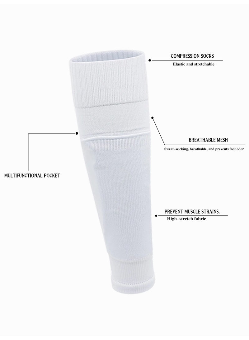 (3 أزواج) أكمام ضاغطة للساق للجري وكرة القدم وركوب الدراجات | واقيات ساق متدرجة للجنسين مزودة بجيوب | دعم للعضلات وامتصاص للرطوبة - Image 3
