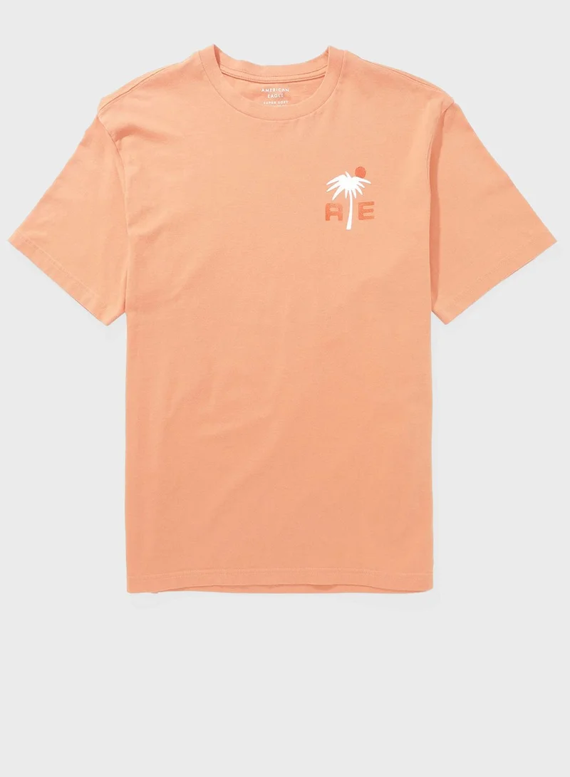 امريكان ايجل Logo Detail Crew Neck T-Shirt