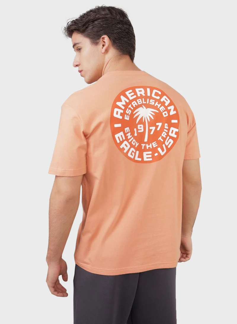 امريكان ايجل Logo Detail Crew Neck T-Shirt