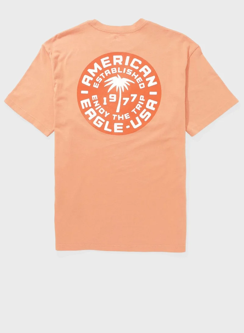 امريكان ايجل Logo Detail Crew Neck T-Shirt