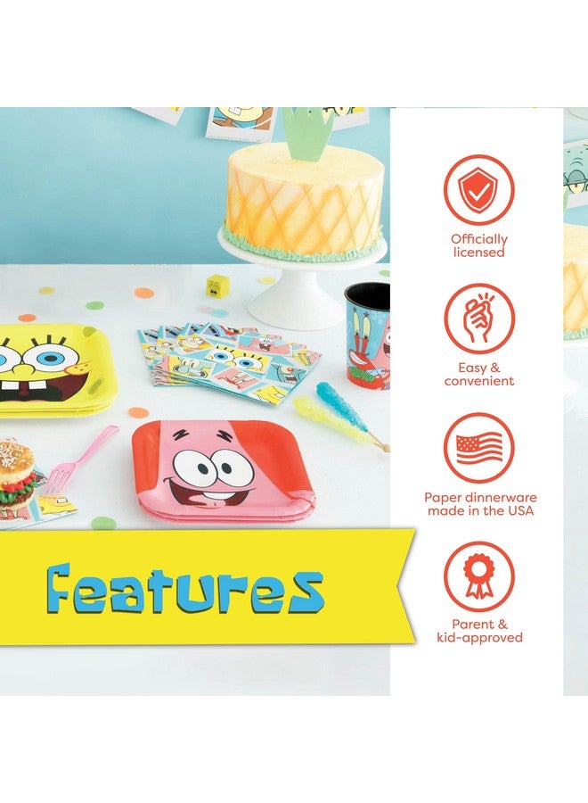 Unique Spongebob Birthday Decorations | Serves 16 Guests | Spongebob Party Decorations | Table Cover, Banner, Plates, Napkins, Balloons, Crepe Streamer, Candles and Button | Officially Licensed - Image 5