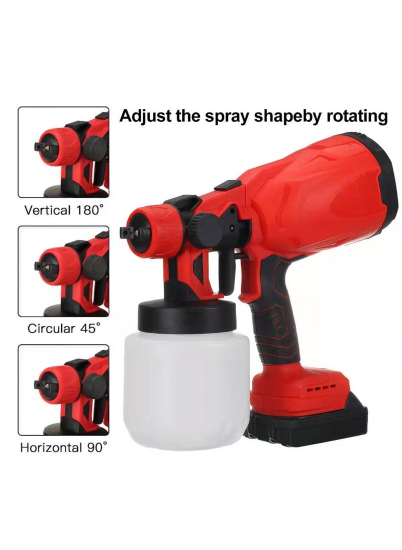 ELECTRIC SPRAY GUN 21V Handheld Adjustable Size Multifunctional High Pressure Paint Sprayer 800ml Large Capacity | 38000 RPM