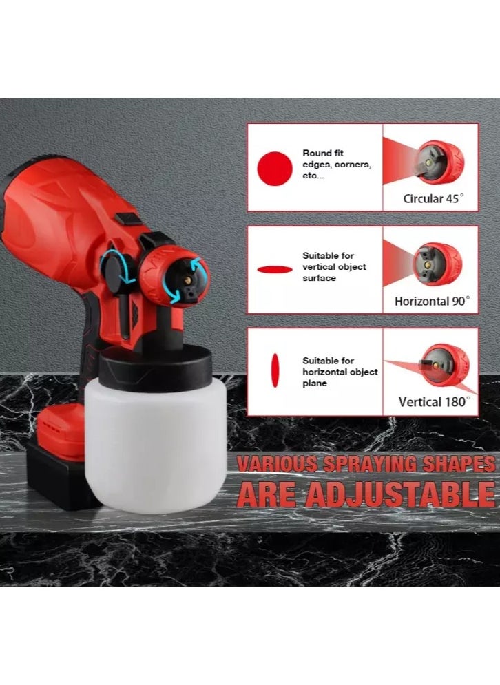 ELECTRIC SPRAY GUN 21V Handheld Adjustable Size Multifunctional High Pressure Paint Sprayer 800ml Large Capacity | 38000 RPM