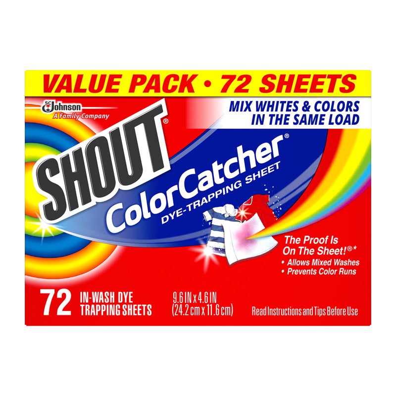Shout Shout Color Catchers for Laundry, Allow Mixed Washes, Prevents Color Runs and Maintains Original Clothing, 72 Count - Pack of 2 (144 Total Sheets) - Image 2