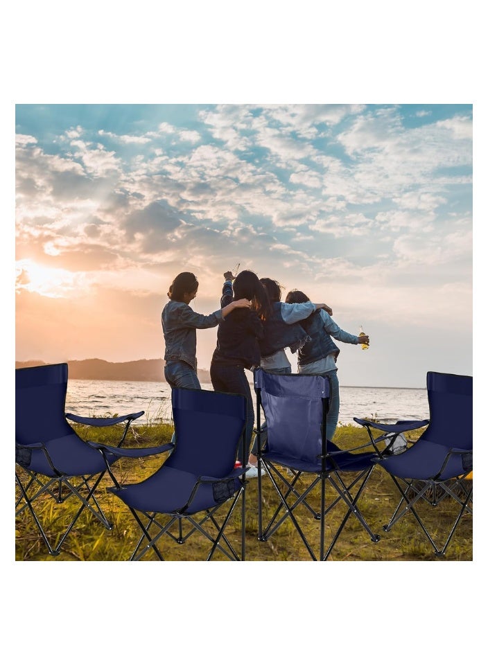 SMART HOME Camping chair set consisting of two folding chairs made of Oxford fabric and metal legs - comfortable, lightweight, and comes in a bag for easy portability | 40 x 40 x 80 cm picnic chair | Suitable for trips, camping, the beach, and outdoor activities - Image 3