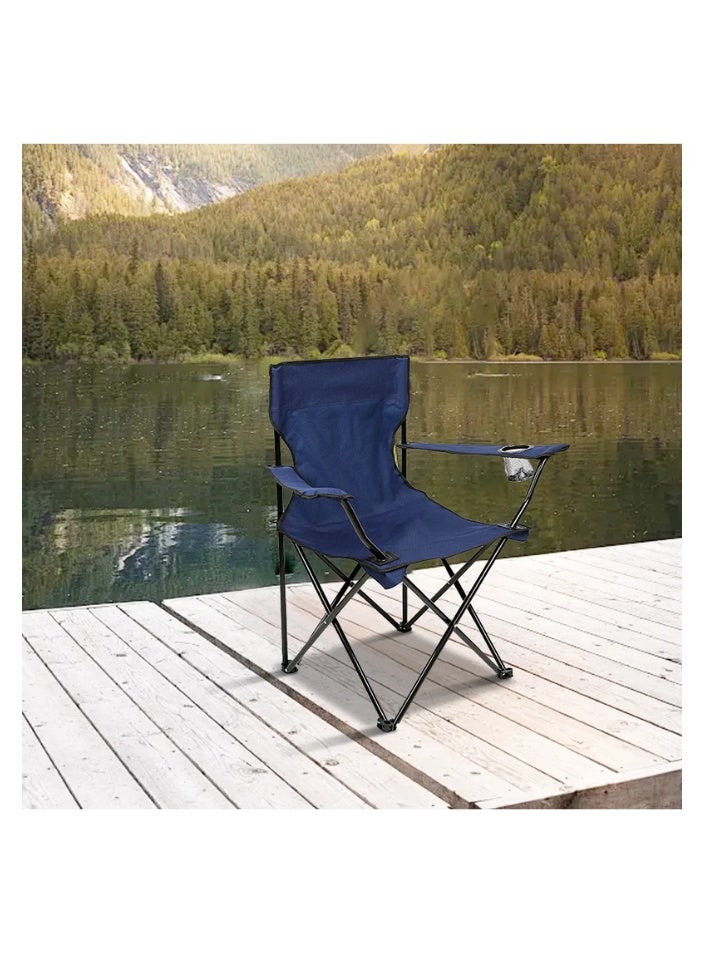 SMART HOME Camping chair set consisting of two folding chairs made of Oxford fabric and metal legs - comfortable, lightweight, and comes in a bag for easy portability | 40 x 40 x 80 cm picnic chair | Suitable for trips, camping, the beach, and outdoor activities - Image 2