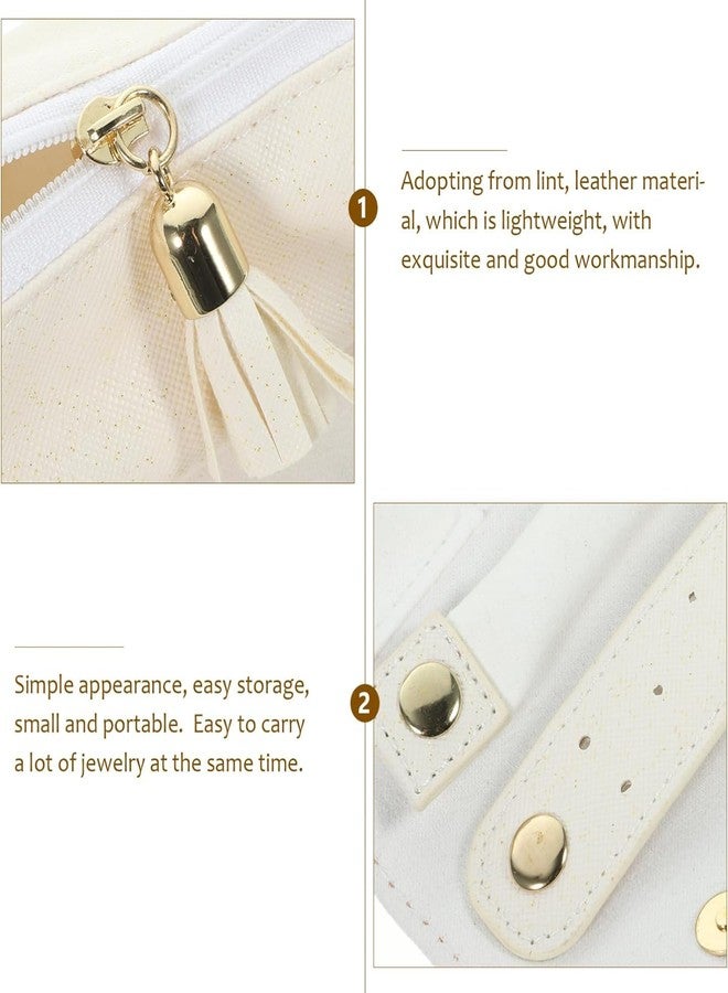 DROPOSALE Roll Necklace Holder Portable Jewelry Bag Foldable Jewelry Holder Storage Bag Jewelry Storage Organizer Foldable Jewelry Organizer Jewelry Pouch Handbag Travel Ring Leather (Modern) - Image 5