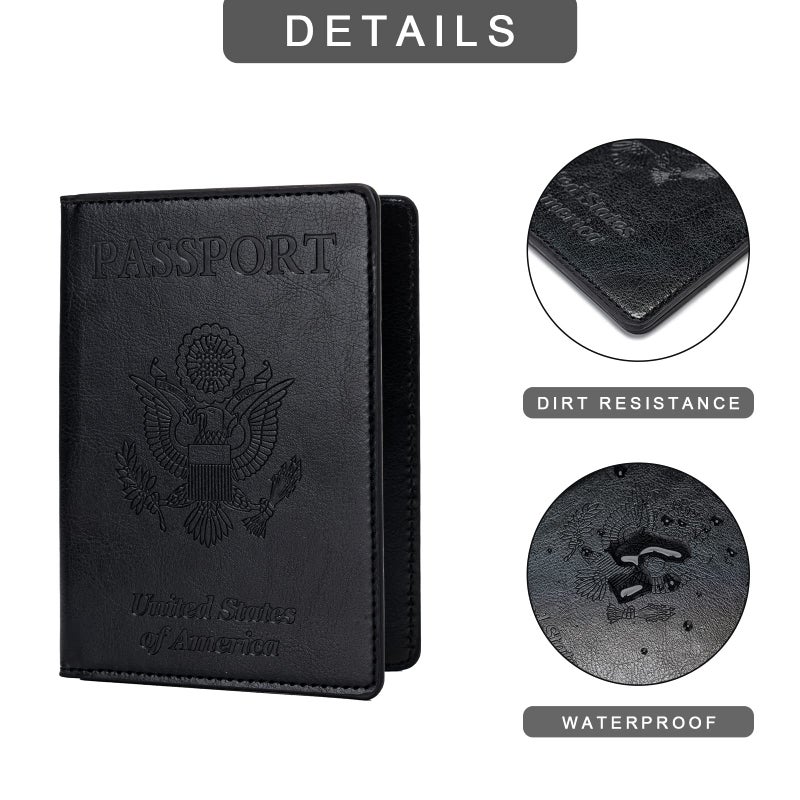 Honmein 2 Pcs Passport holdersï¼ŒUltra Slim passport walletï¼ŒPU Leather Passport Cover for Women and Men - Image 4