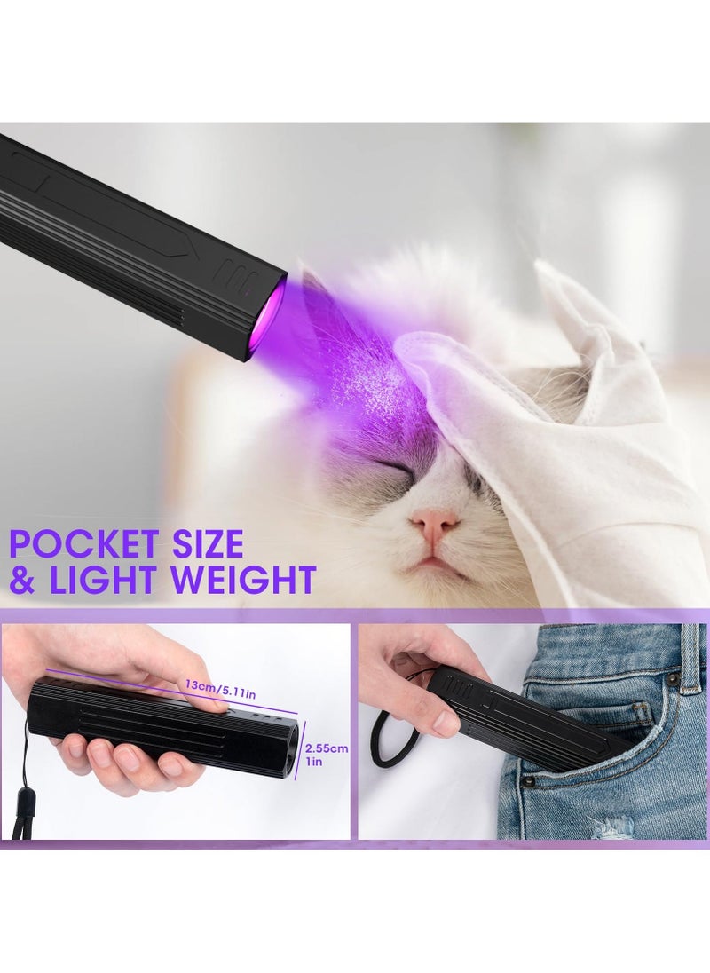 UV Flashlight, 365nm LED Blacklight, Portable Rechargeable UV Flashlight for Quickly Identify Cat Moss, Pet Urine Detection, Bed Bug, Scorpion Searching, Resin Curing - Image 1