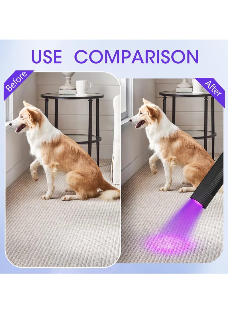 UV Flashlight, 365nm LED Blacklight, Portable Rechargeable UV Flashlight for Quickly Identify Cat Moss, Pet Urine Detection, Bed Bug, Scorpion Searching, Resin Curing - Image 2