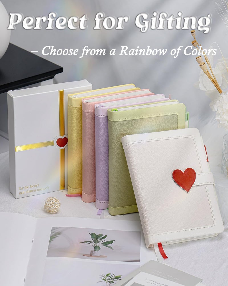 hi!SCI Journal for Women and Teen Girls with Heart Buckle, 240 Pages Teen Girls Diary Journal with Pen, Daily Writing Journals for Teen Girls Gifts Ideas Ages 8-12, B6 Notebook for Women (White) - Image 5