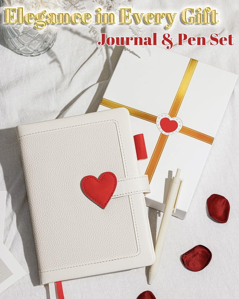 hi!SCI Journal for Women and Teen Girls with Heart Buckle, 240 Pages Teen Girls Diary Journal with Pen, Daily Writing Journals for Teen Girls Gifts Ideas Ages 8-12, B6 Notebook for Women (White) - Image 2