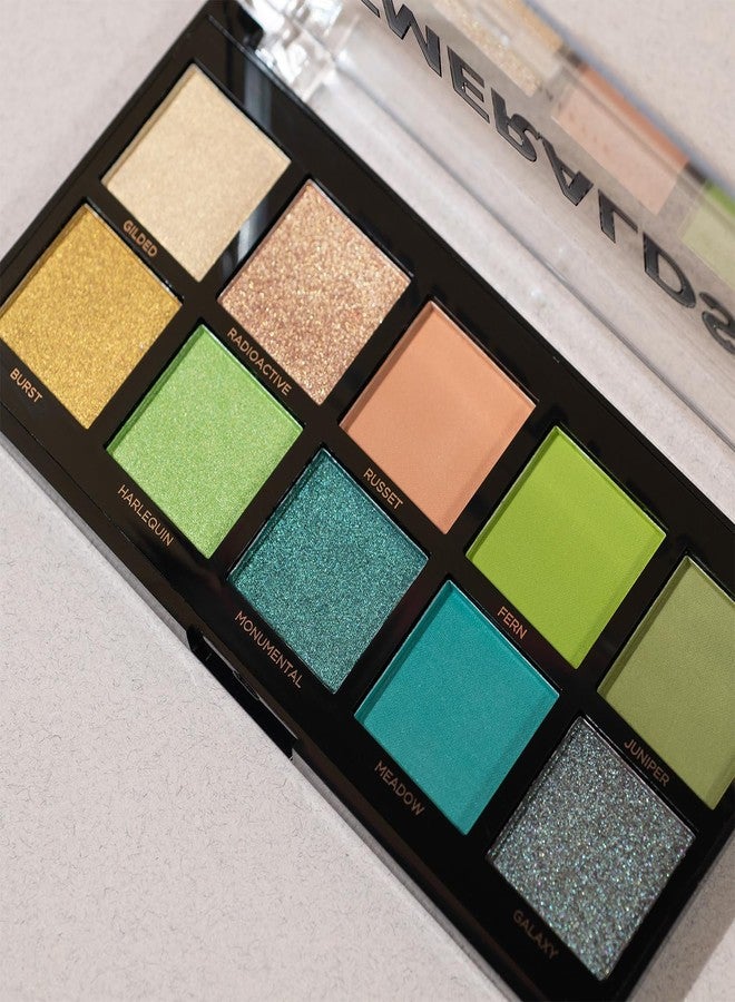 Profusion Cosmetics 10-Shade Emeralds Eyeshadow Palette, Versatile Looks with Travel-Friendly and Richly Pigmented Blendable Multi-Finish Shades, Suitable for All Skin Tones and Cruelty Free - Image 5