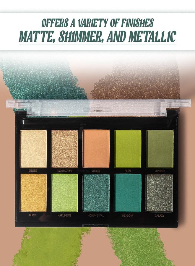 Profusion Cosmetics 10-Shade Emeralds Eyeshadow Palette, Versatile Looks with Travel-Friendly and Richly Pigmented Blendable Multi-Finish Shades, Suitable for All Skin Tones and Cruelty Free - Image 3