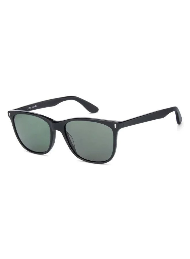 John Jacobs John Jacobs | UV Protection Sunglasses For Men & Women | Black Green Solid Full Rim Wayfarer JJ S13311-C3 - Pack of 1